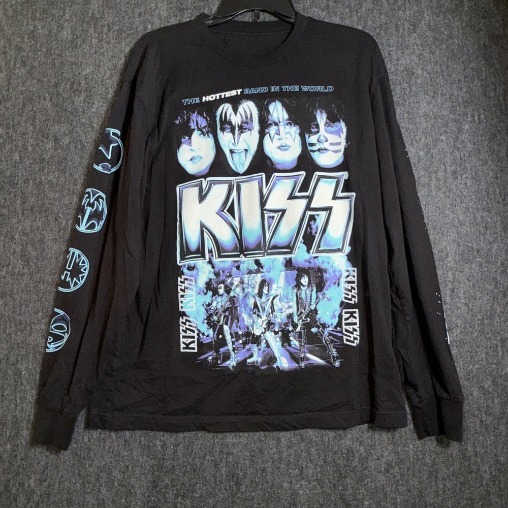 KISS End Of‎ The Road World Tour Long Sleeve Shirt Size Large Black